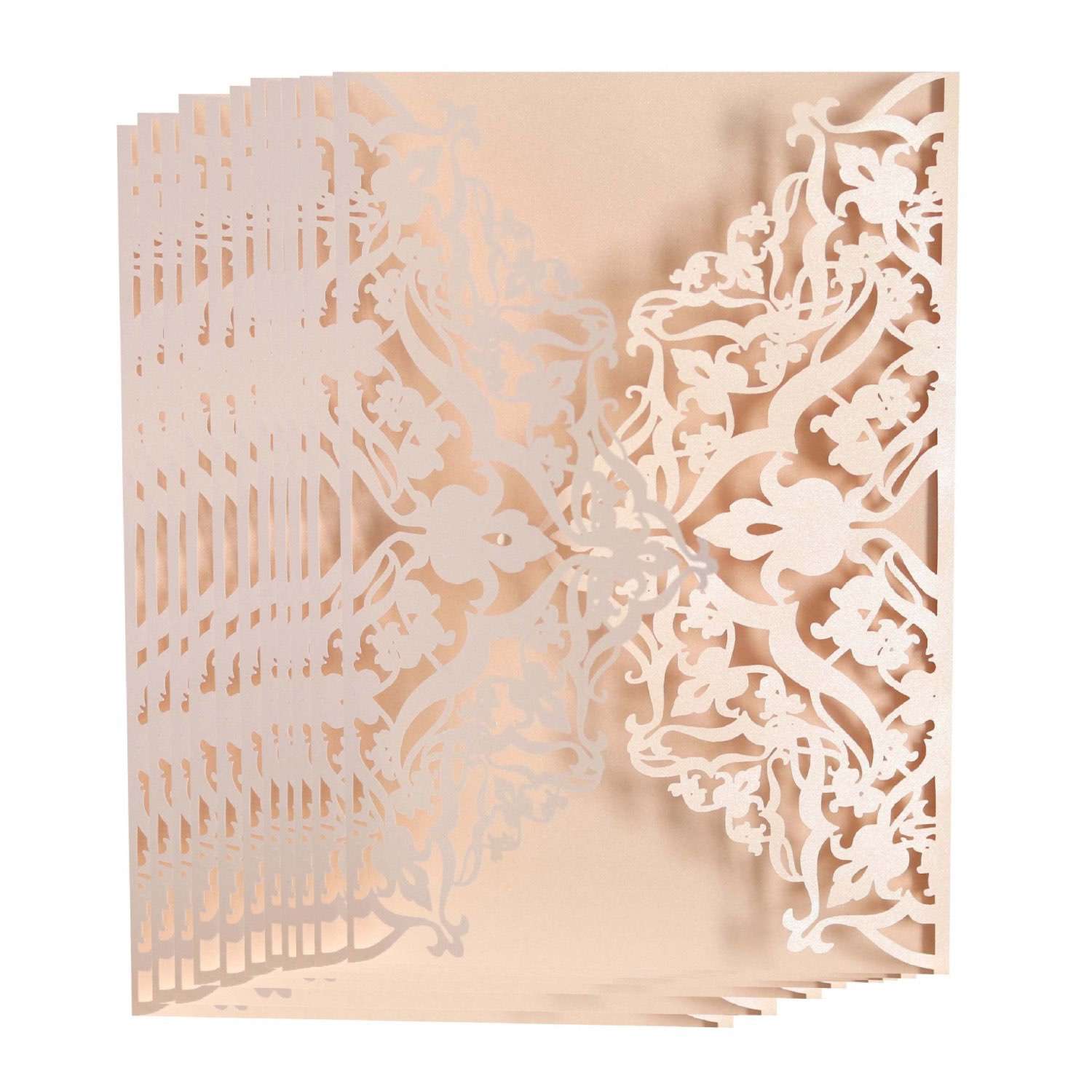 Laser Holder Champagne Invitation Card Wholesale  Wedding Invitation